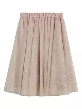 Brunello Cucinelli Kids юбка из тюля, нейтральный цвет