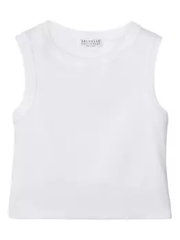 Brunello Cucinelli Kids укороченный топ с заклепками, белый
