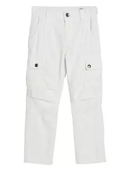 Brunello Cucinelli Kids вельветовые брюки карго, белый