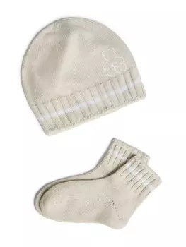 Brunello Cucinelli Kids вязаная шапка бини, серый