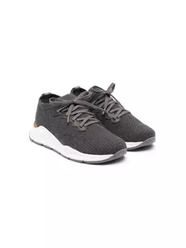 Brunello Cucinelli Kids вязаные кеды, серый