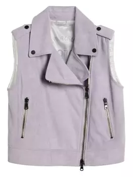 Brunello Cucinelli Kids замшевый жилет, фиолетовый
