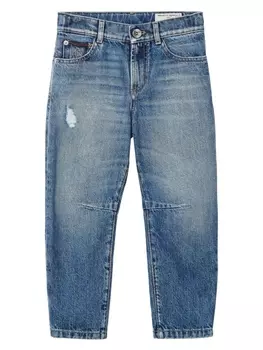 Brunello Cucinelli Kids зауженные джинсы средней посадки, синий