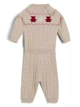 Brunello Cucinelli Kids жаккардовый комплект Baby Bernie, нейтральный