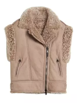 Brunello Cucinelli Kids жилет из овчины, розовый