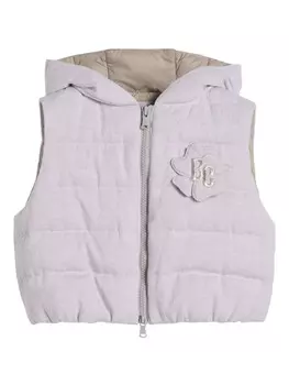Brunello Cucinelli Kids жилет с цветочной аппликацией, фиолетовый