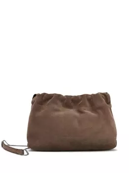 Brunello Cucinelli клатч с логотипом, коричневый