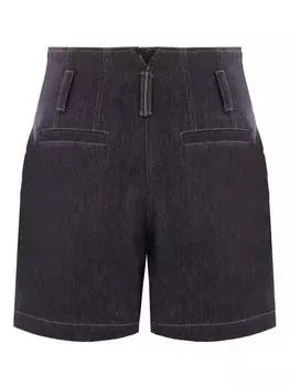 Brunello Cucinelli корсетные шорты из нелиняющего денима, синий