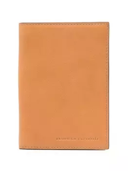 Brunello Cucinelli кошелек с тисненым логотипом, коричневый