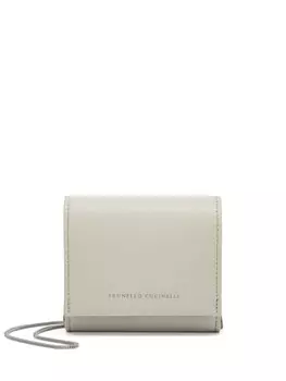 Brunello Cucinelli кошелек с тисненым логотипом, нейтральный цвет