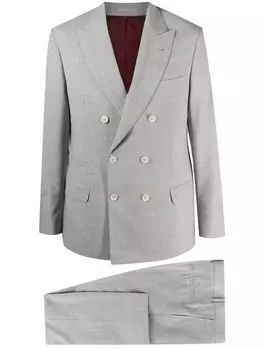Brunello Cucinelli костюм-двойка с двубортным пиджаком, серый