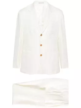 Brunello Cucinelli костюм-двойка с однобортным пиджаком, белый