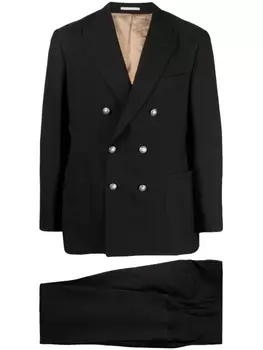 Brunello Cucinelli костюм с двубортным пиджаком, черный