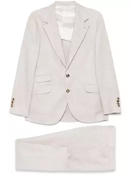 Brunello Cucinelli костюм с однобортным пиджаком, нейтральный цвет