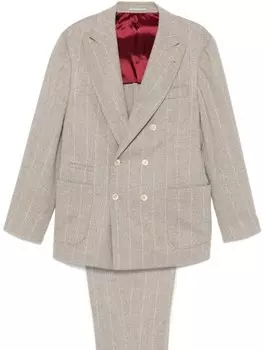 Brunello Cucinelli костюм в тонкую полоску, серый