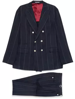 Brunello Cucinelli костюм в тонкую полоску, синий