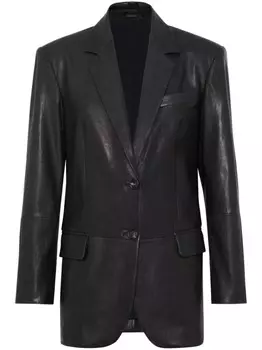 Brunello Cucinelli кожаная куртка, черный