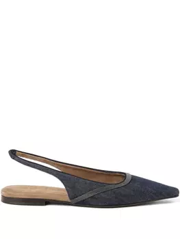 Brunello Cucinelli кожаные балетки, синий