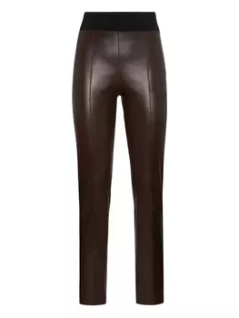 Brunello Cucinelli кожаные легинсы, коричневый