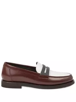 Brunello Cucinelli кожаные лоферы, коричневый