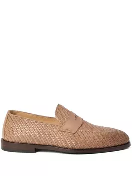 Brunello Cucinelli кожаные лоферы, коричневый