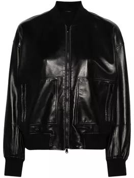 Brunello Cucinelli кожаный бомбер, черный