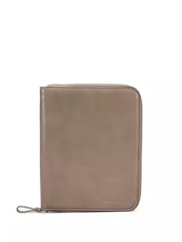Brunello Cucinelli кожаный чехол на молнии, коричневый