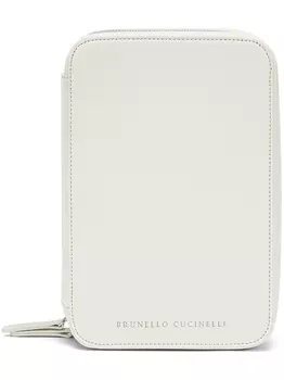 Brunello Cucinelli кожаный футляр для очков, белый