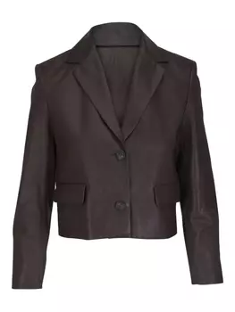 Brunello Cucinelli кожаный пиджак, коричневый