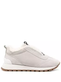 Brunello Cucinelli кроссовки с декором Monili, нейтральный цвет