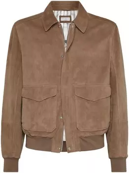 Brunello Cucinelli куртка-бомбер, коричневый