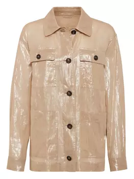 Brunello Cucinelli куртка из ткани ламе, золотой