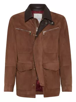 Brunello Cucinelli куртка на пуговицах, коричневый