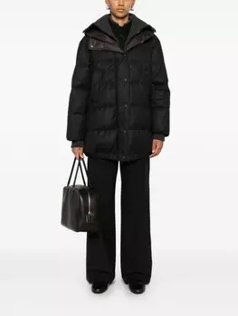 Brunello Cucinelli куртка-пуховик из натуральной шерсти, серый