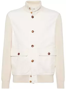 Brunello Cucinelli куртка-рубашка с отложным воротником, белый