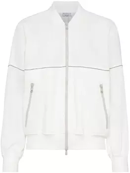 Brunello Cucinelli куртка с декором Monili, белый