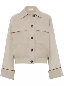 Brunello Cucinelli куртка с декором Monili, нейтральный цвет