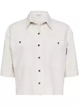 Brunello Cucinelli куртка с короткими рукавами, белый