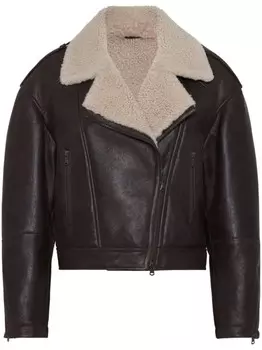 Brunello Cucinelli куртка с меховым воротником, коричневый