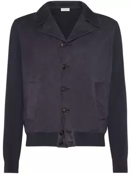 Brunello Cucinelli куртка с трикотажными вставками, черный