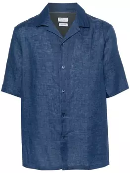 Brunello Cucinelli льняная рубашка, синий