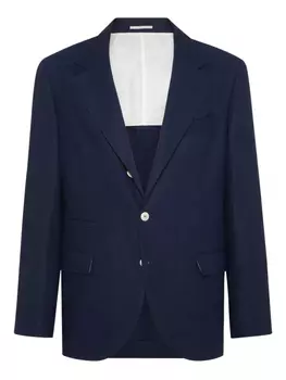 Brunello Cucinelli льняной пиджак, синий