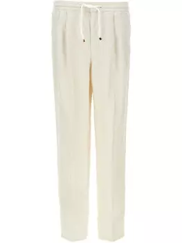 Brunello Cucinelli льняные брюки, белый