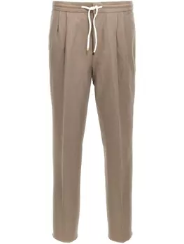 Brunello Cucinelli льняные брюки, коричневый