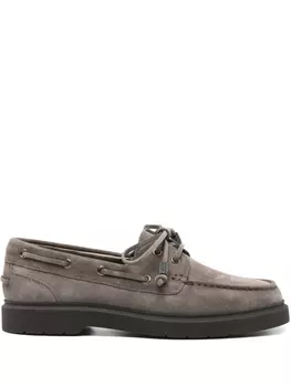Brunello Cucinelli лоферы Penny с парусом, коричневый