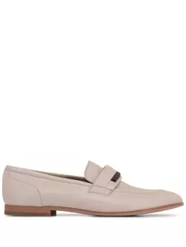 Brunello Cucinelli лоферы с декором Monili, нейтральный цвет