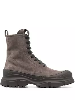 Brunello Cucinelli массивные ботинки на шнуровке, коричневый