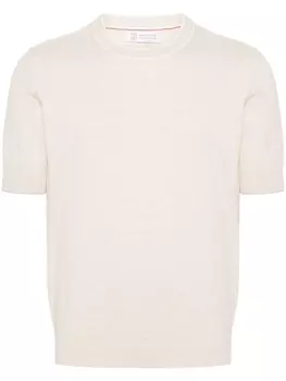 Brunello Cucinelli меланжевая футболка, нейтральный цвет