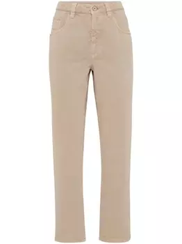 Brunello Cucinelli mid-rise cropped jeans, нейтральный цвет