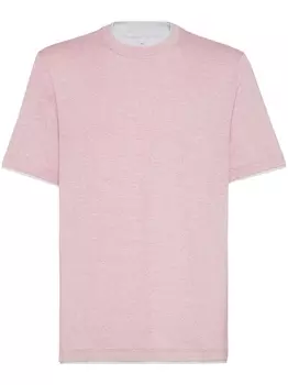 Brunello Cucinelli многослойная футболка из джерси, красный